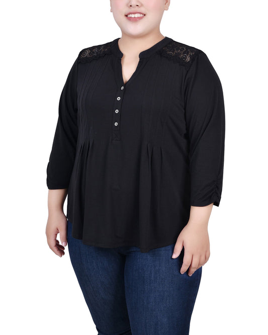Rouched Sleeve Pintuck Top 3